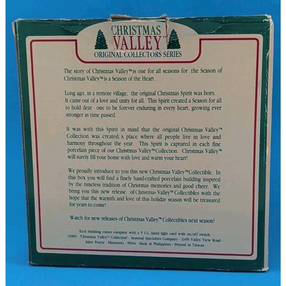 Christmas Valley Collectable 1993 Church Vintage Lighted Original Box - Picture 14 of 16